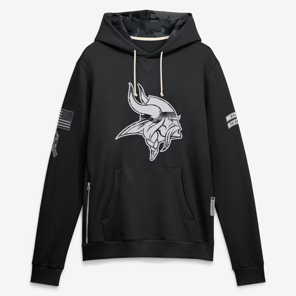 MN.Vikings 2026 Black Logo Pullover Hoodies Limited Game Mdoa Stitched Jerseys