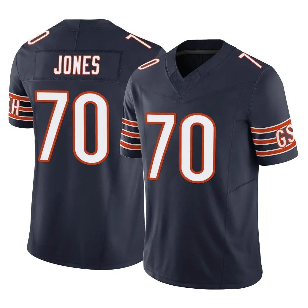 C.Bears #70 Braxton Jones Player Navy Vapor F.U.S.E. Limited Home Game Mdoa Stitched Jerseys