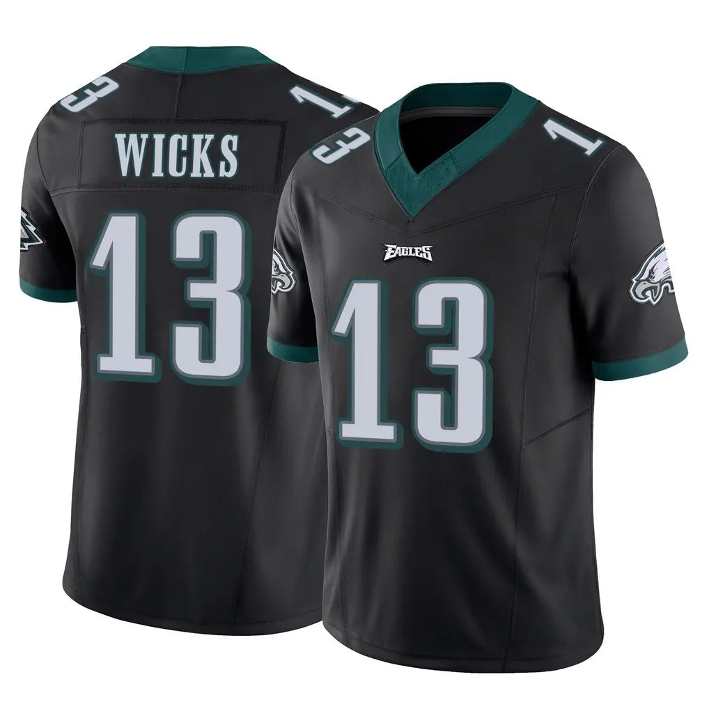 P.Eagles #13 Dontayvion Wicks Player Black Limited Vapor F.U.S.E. Home Game Mdoa Stitched Jerseys
