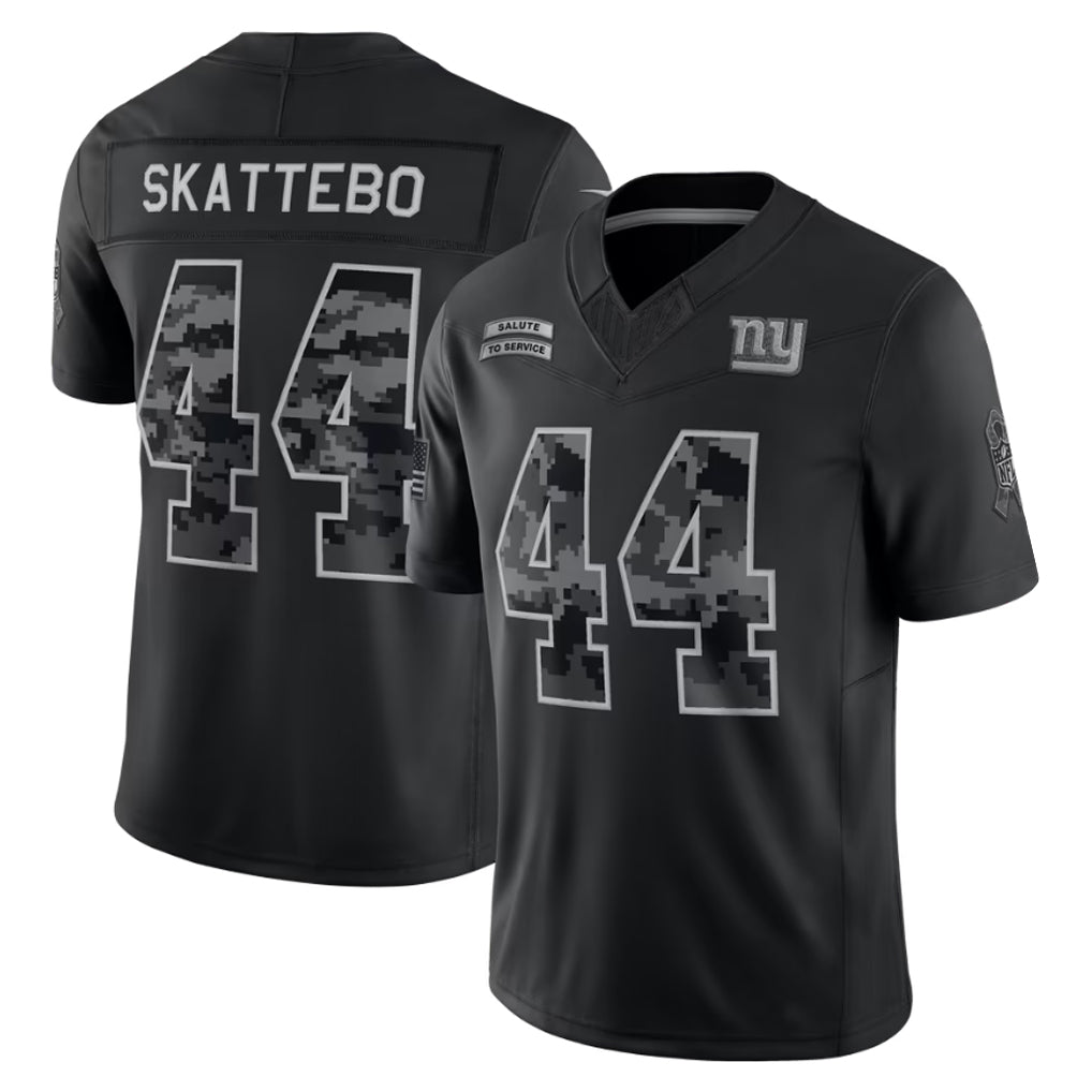 Mdoa NY.Giants #44 Cam Skattebo Player Black Limited 2026 Salute to Service Home Game Stitched Jerseys