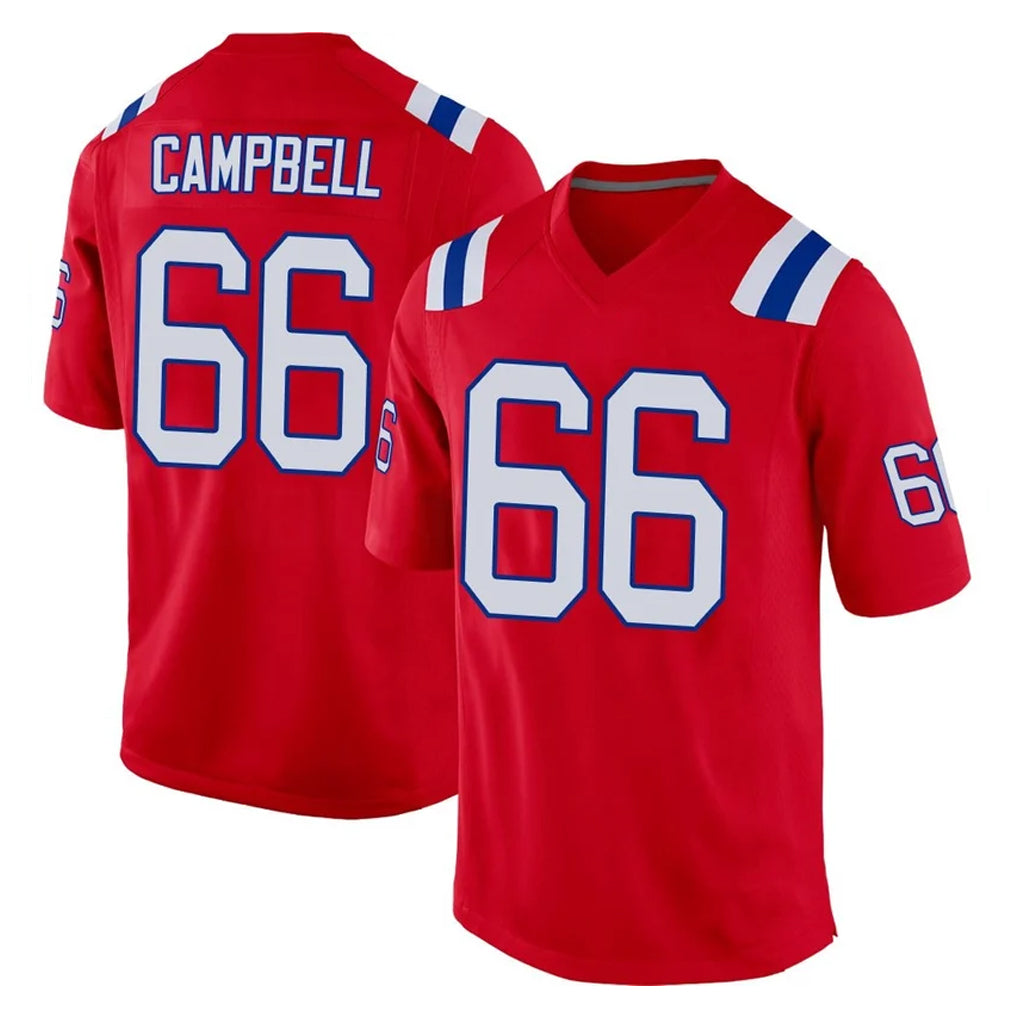 NE.Patriots #66 Will Campbell Player Red Home Game Mdoa Stitched Jerseys