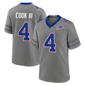 B.Bills #4 James Cook III Player Gray Nickel City Home Game Mdoa Stitched Jerseys