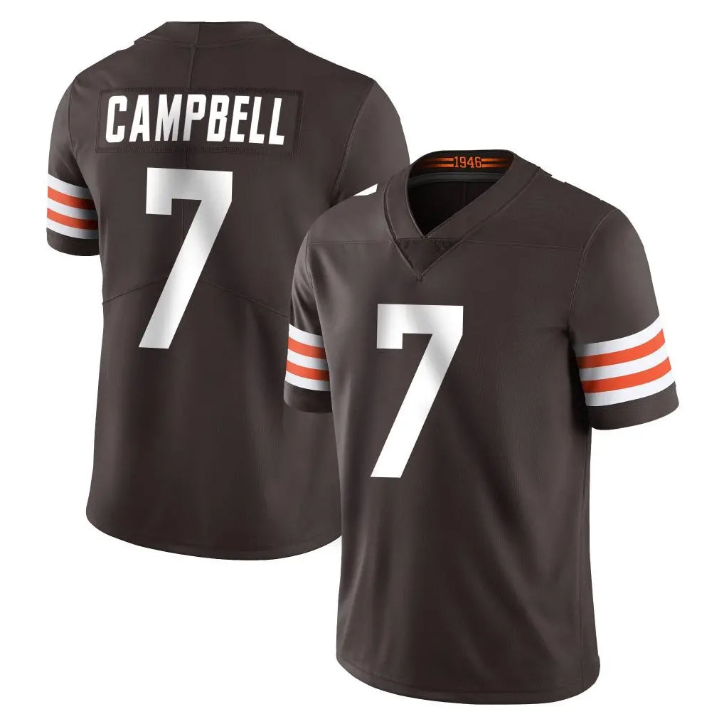 C.Browns #7 Tyson Campbell Player Brown Color Vapor Untouchable Limited Home Game Mdoa Stitched Jerseys