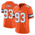 D.Broncos #93 D.J. Jones Player Orange Vapor Untouchable Limited Home Game Mdoa Stitched Jerseys