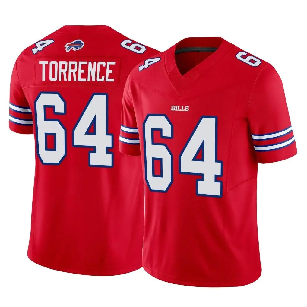 B.Bills #64 O'Cyrus Torrence Player Red Vapor F.U.S.E. Jersey Limited Home Game Mdoa Stitched Jerseys