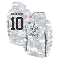 NO.Saints #10 Daniel Carlson Player Arctic Camo Salute to Service Pullover Hoodies Limited Game Mdoa Stitched Jerseys