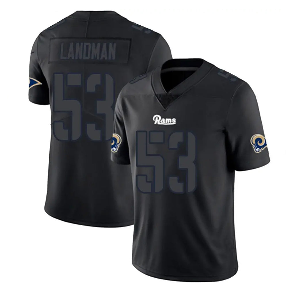 LA.Rams #53 Nate Landman Player Black Impact Limited Home Game Mdoa Stitched Jerseys