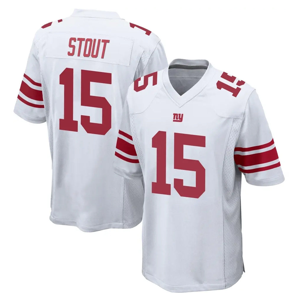 NY.Giants #15 Jordan Stout Player White Home Game Mdoa Stitched Jerseys