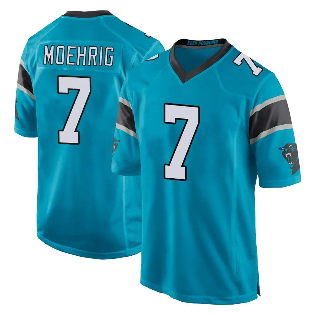 C.Panthers #7 Tre'von Moehrig Player Blue Game Mdoa Stitched Jerseys
