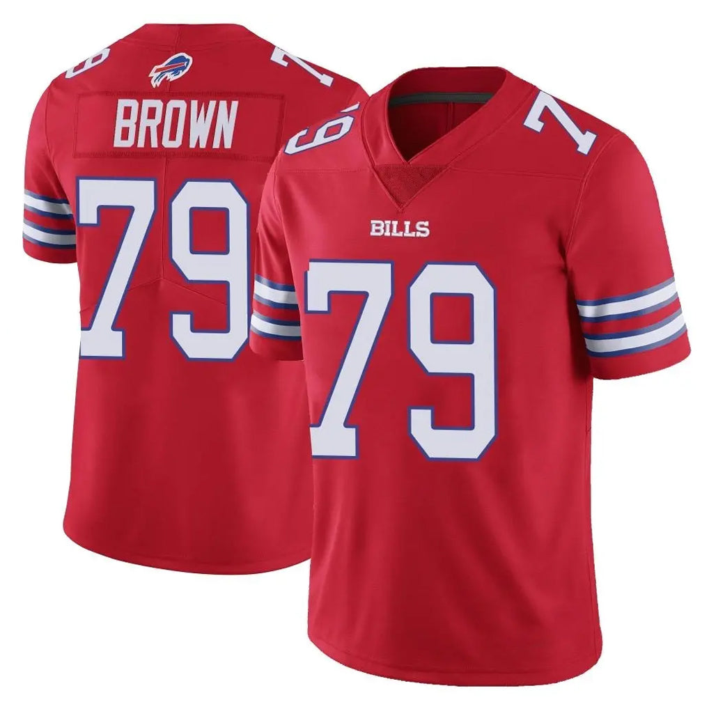 B.Bills #79 Spencer Brown Player Red Vapor Untouchable Limited Mdoa Stitched Jerseys