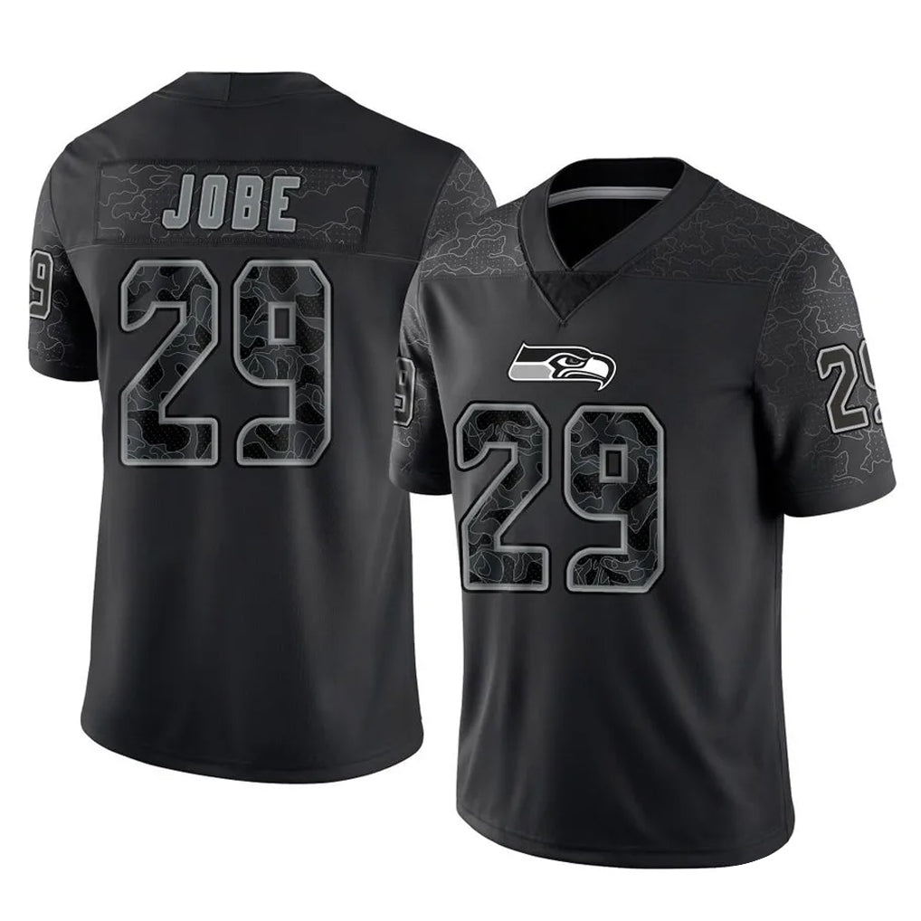 S.Seahawks #29 Josh Jobe Player Black Limited Reflective Home Game Mdoa Stitched Jerseys