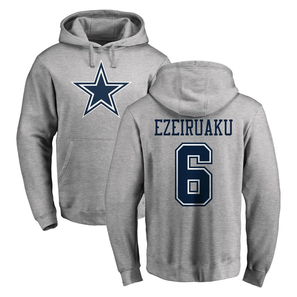 D.Cowboys #6 Donovan Ezeiruaku Player Gray LOGO Pullover Hoodie Limited Mdoa Stitched Jerseys