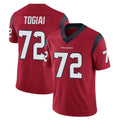 H.Texans #72 Tommy Togiai Player Red Limited Vapor Untouchable Home Game Mdoa Stitched Jerseys