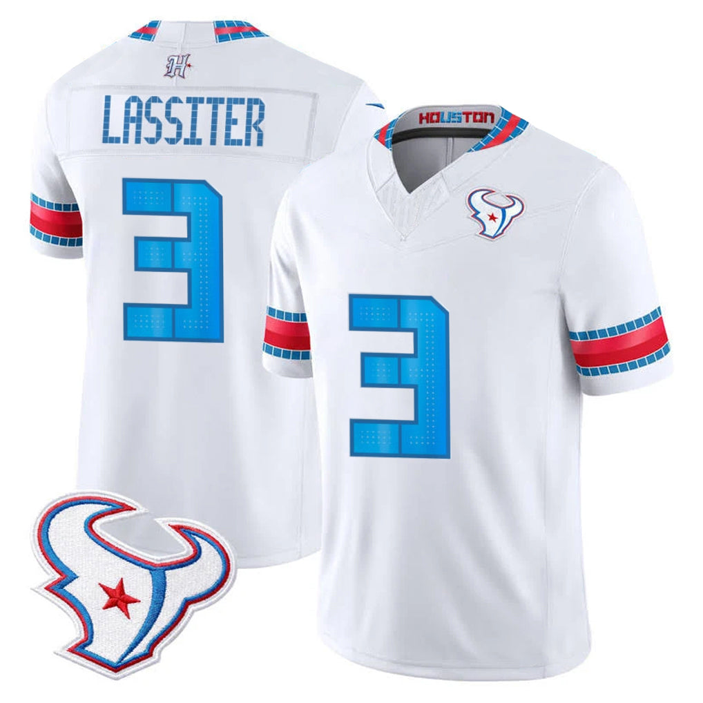 H.Texans #3 Kamari Lassiter Player Whtie 2026 Rivalries Vapor Limited Home Game Mdoa Stitched jerseys