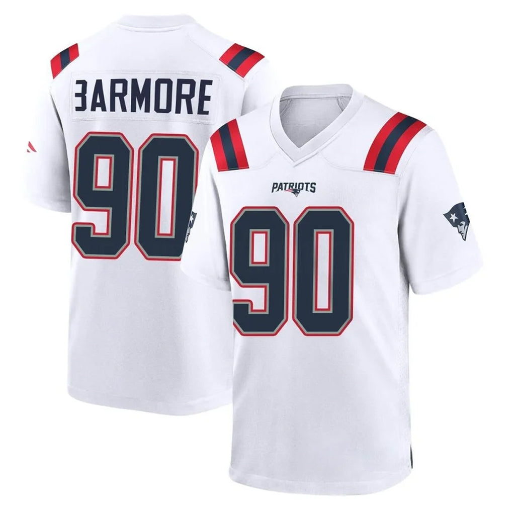 NE.Patriots #90 Christian Barmore Player White Home Game Mdoa Stitched Jerseys