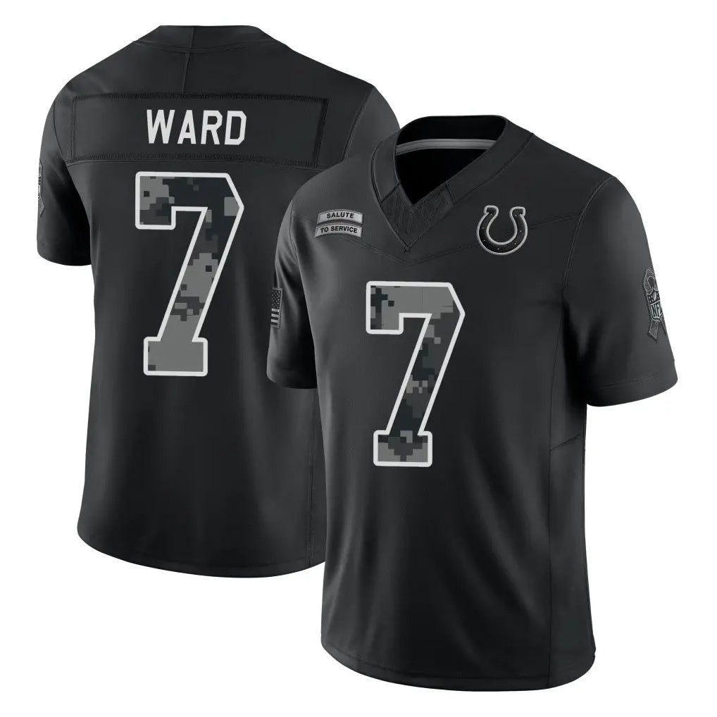 IN.Colts #7 Charvarius Ward Sr. Player Black Limited 2026 Salute to Service Home Game Mdoa Stitched Jerseys