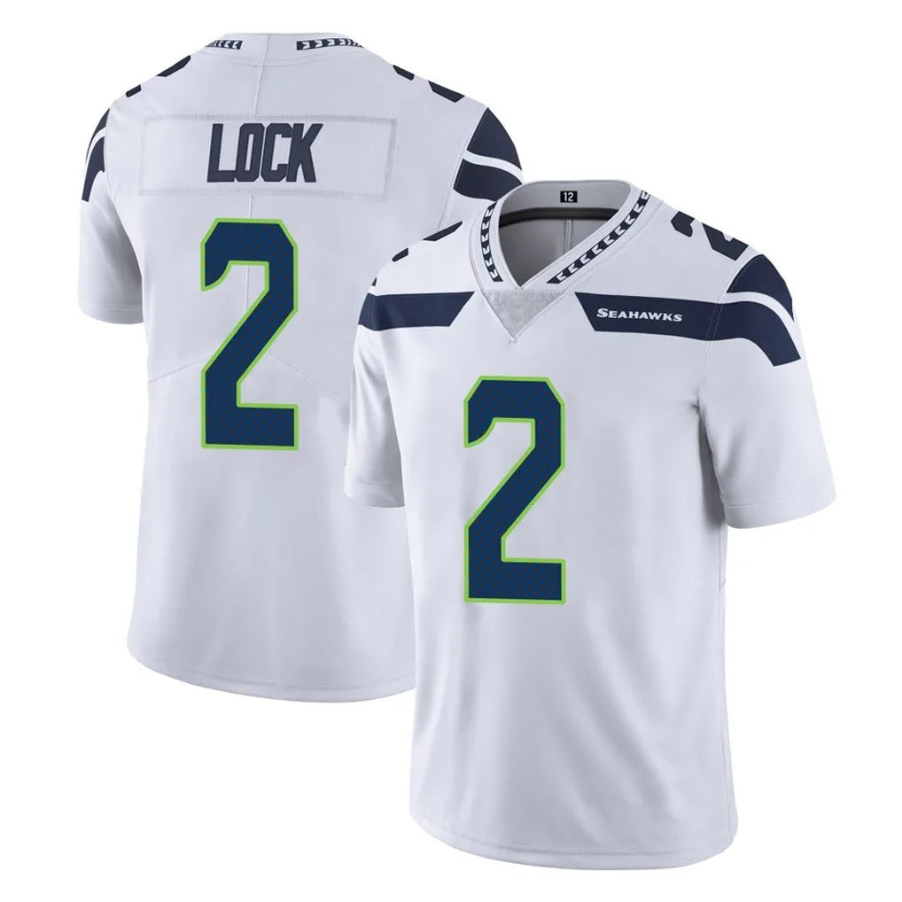 S.Seahawks #2 Drew Lock Player White Limited Vapor Untouchable Home Game Mdoa Stitched Jerseys