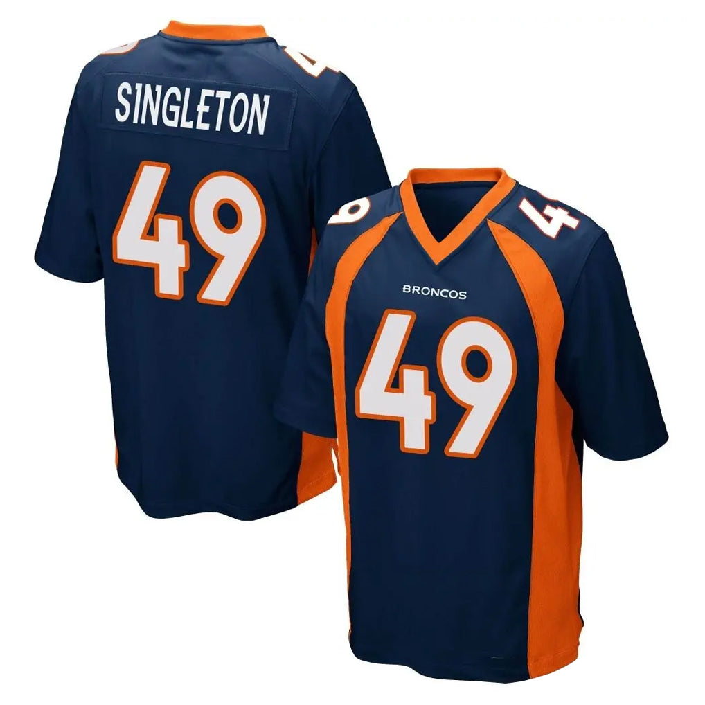 D.Broncos #49 Alex Singleton Player Navy Game Mdoa Stitched Jerseys