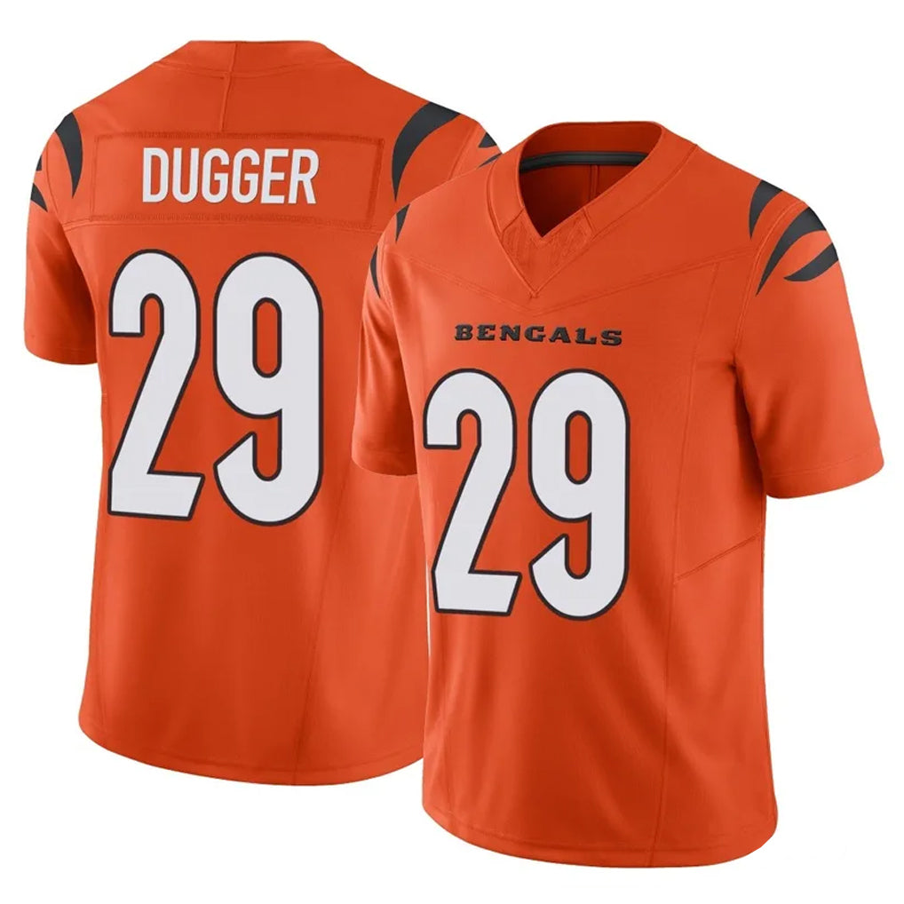 C.Bengals #29 Kyle Dugger Player Orange Vapor F.U.S.E. Limited Home Game Mdoa Stitched Jerseys
