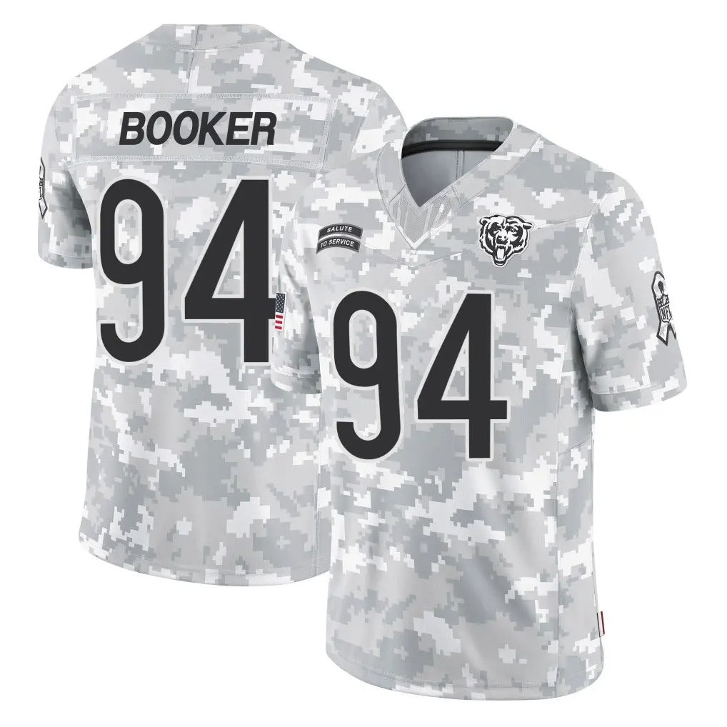 C.Bears #94 Austin Booker Player Arctic Camo Salute to Service Limited Mdoa Stitched Jerseys