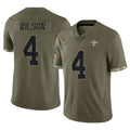 NO.Saints #4 Zach Wilson Player Olive Salute To Service Limited Mdoa Stitched Jerseys