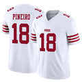 SF.49ers #18 Eddy Pineiro Player White Limited Vapor F.U.S.E. Home Game Mdoa Stitched Jerseys