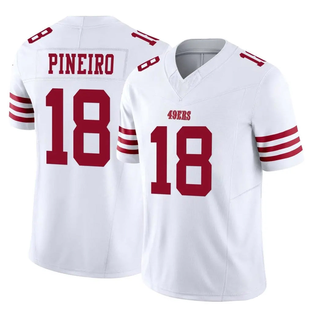 SF.49ers #18 Eddy Pineiro Player White Limited Vapor F.U.S.E. Home Game Mdoa Stitched Jerseys