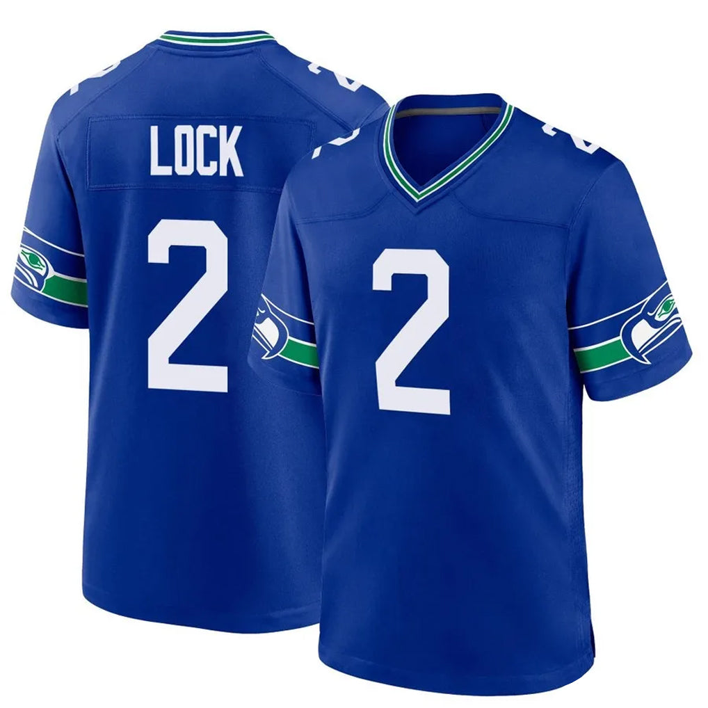 S.Seahawks #2 Drew Lock Player Royal Throwback Home Game Mdoa Stitched Jerseys