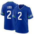 S.Seahawks #2 Drew Lock Player Royal Throwback Home Game Mdoa Stitched Jerseys