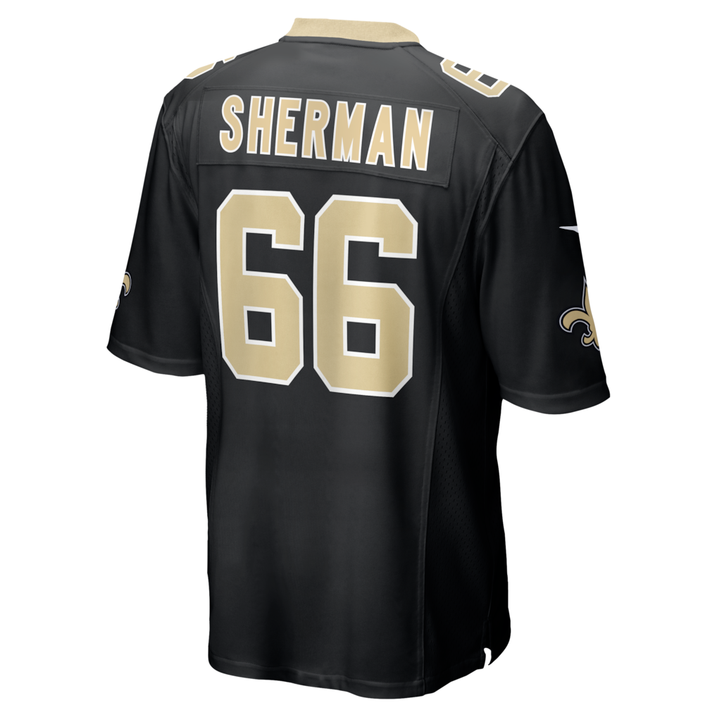 Mdoa NO.Saints #66 William Sherman Black Team Game Jersey