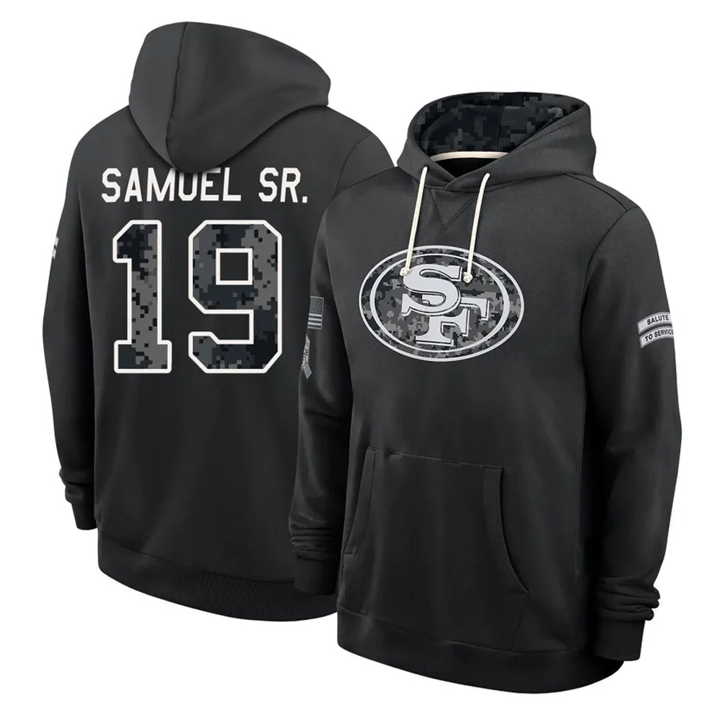 SF.49ers #19 Deebo Samuel Sr. Player 2026 Black Logo Pullover Hoodies Limited Game Mdoa Stitched Jerseys