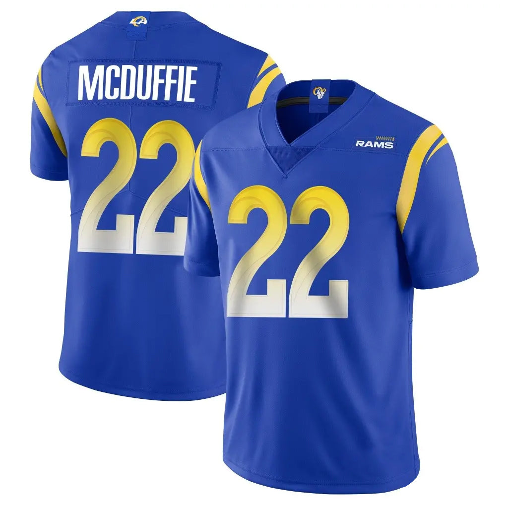 LA.Rams #22 Trent McDuffie Player Royal Limited Vapor Untouchable Home Game Mdoa Stitched Jerseys