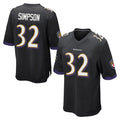 B.Ravens #32 Trenton Simpson Player Black Home Game Mdoa Stitched Jerseys