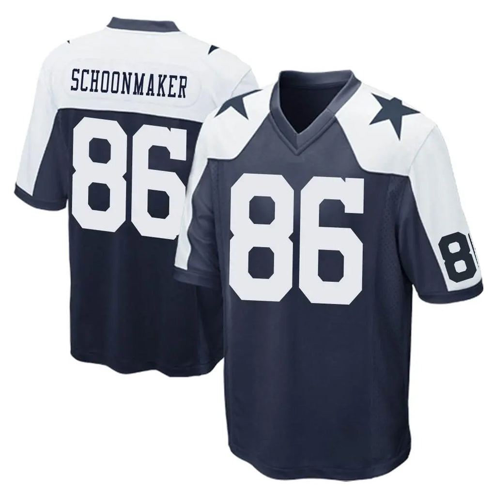 D.Cowboys #86 Luke Schoonmaker Player Navy-White Alternate Home Game Mdoa Stitched Jerseys