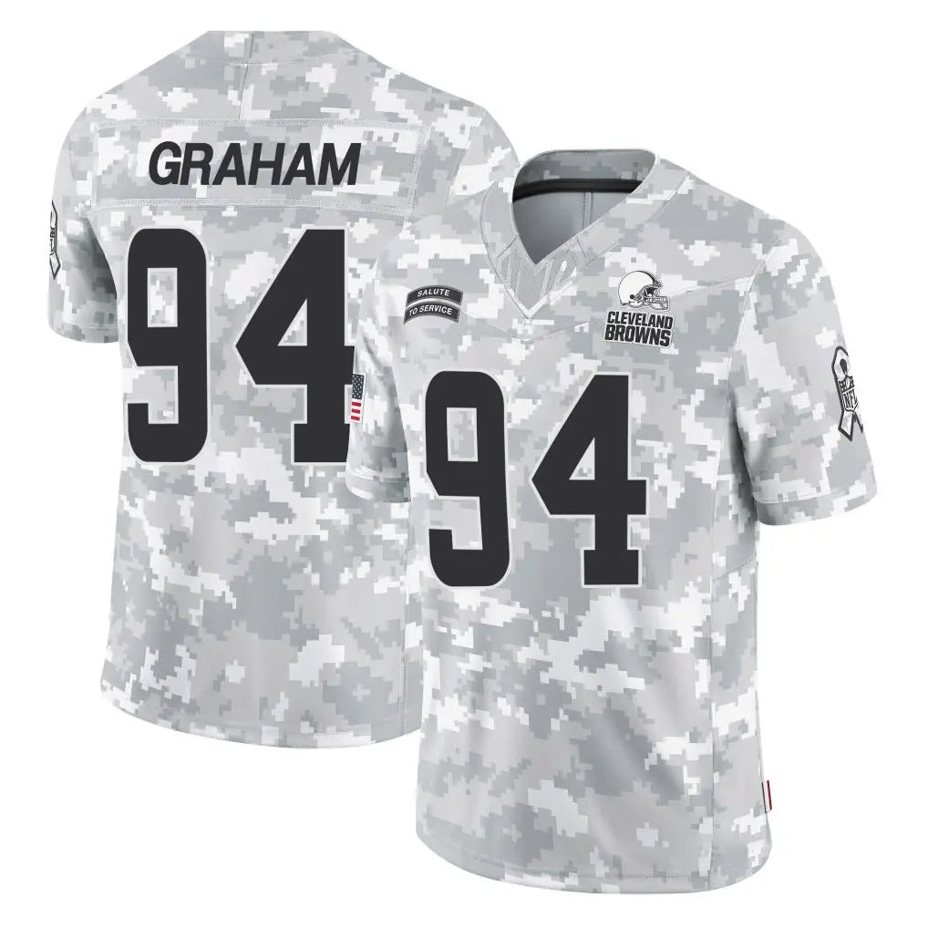 C.Browns #94 Mason Graham Player Arctic Camo Salute to Service Limited Home Game Mdoa Stitched Jerseys
