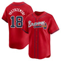 Mdoa A.Braves #18 Mike Yastrzemski player Red Limited Alternate Stitched Jerseys