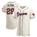 Mdoa A.Braves #28 Matt Olson Player Cream Authentic Alternate Stitched Jerseys