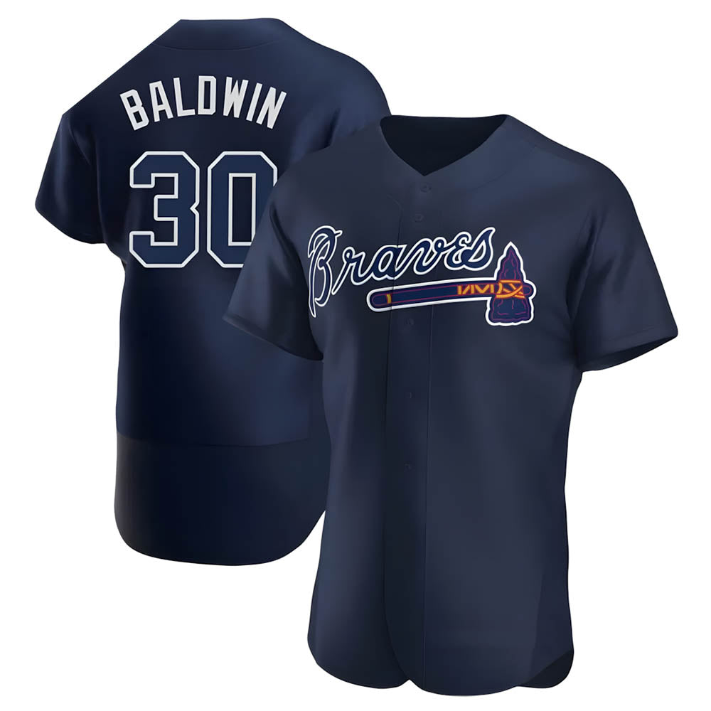 Mdoa A.Braves #30 Drake Baldwin player Navy Authentic Alternate Team Stitched Jerseys