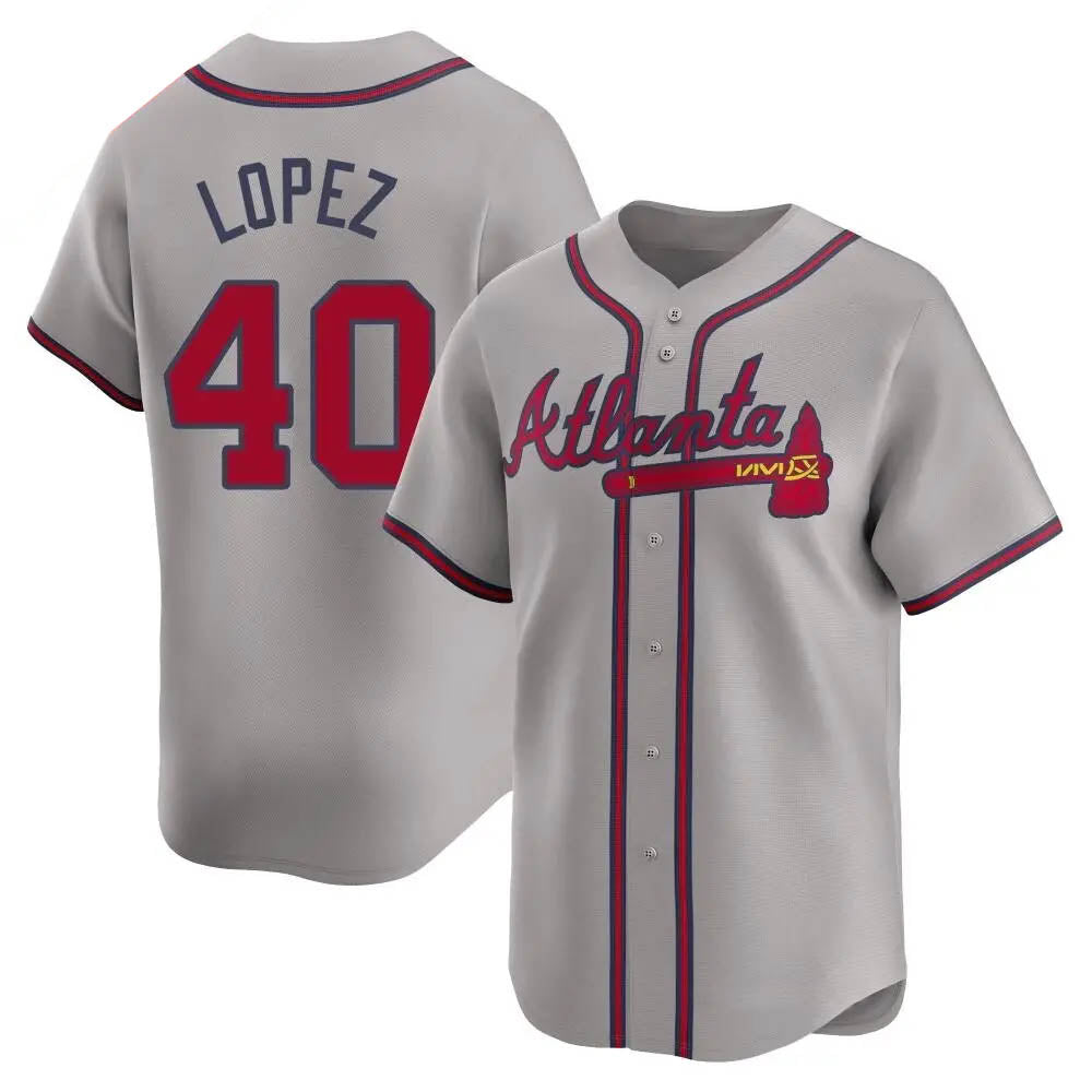 Mdoa A.Braves #40 Reynaldo Lopez player Gray Limited Away Stitched Jerseys