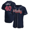 Mdoa A.Braves #40 Reynaldo Lopez player Navy Authentic Alternate Stitched Jerseys