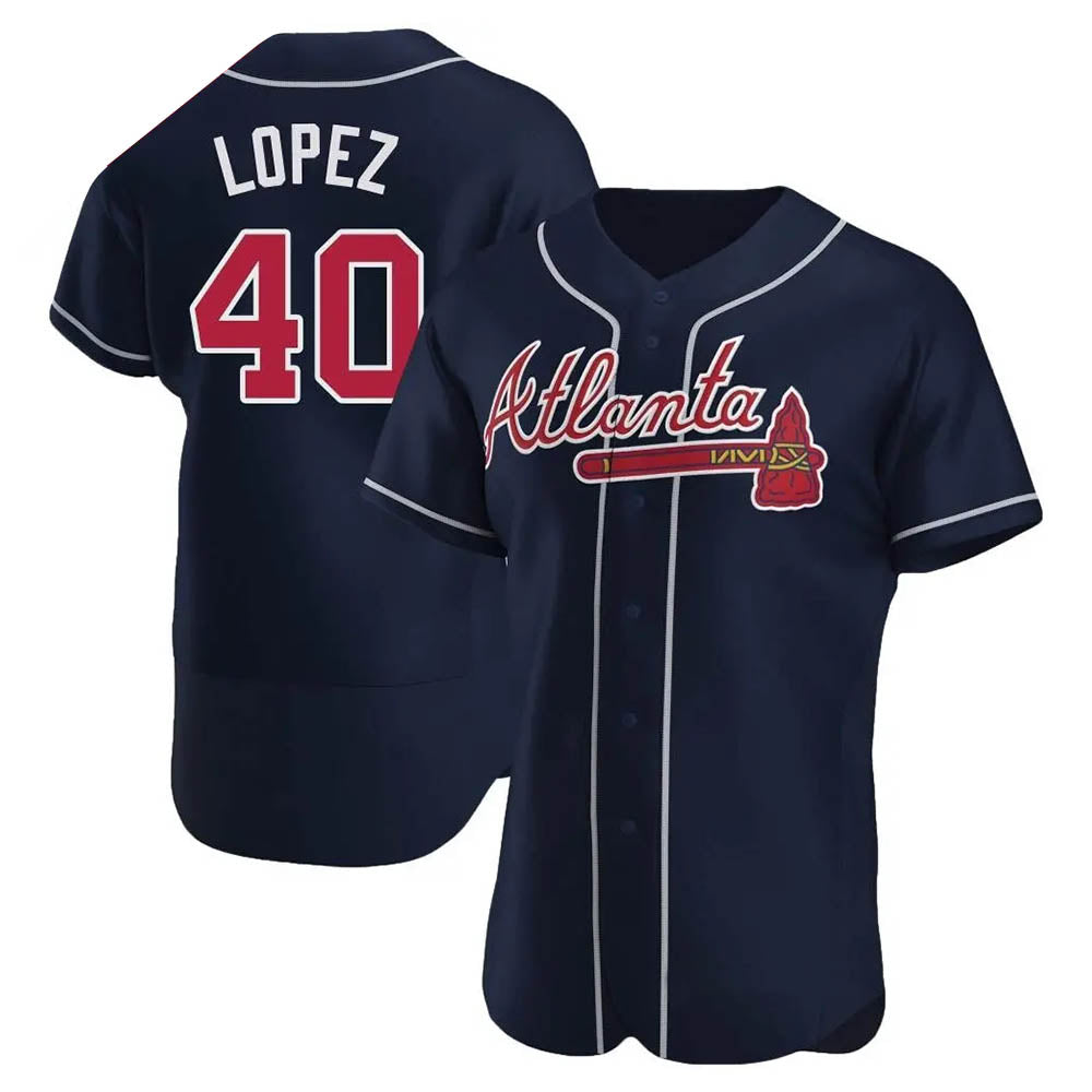 Mdoa A.Braves #40 Reynaldo Lopez player Navy Authentic Alternate Stitched Jerseys