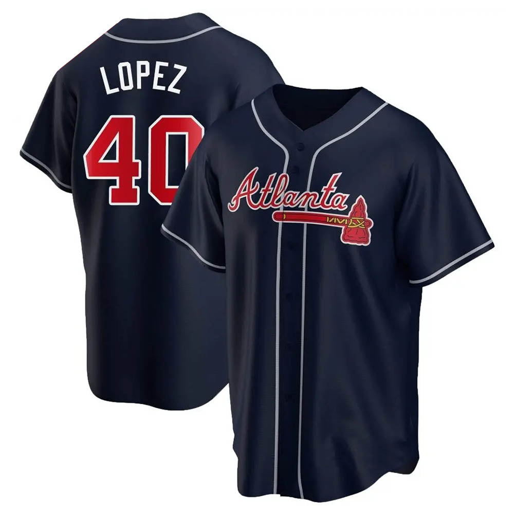 Mdoa A.Braves #40 Reynaldo Lopez player Navy Replica Alternate Stitched Jerseys