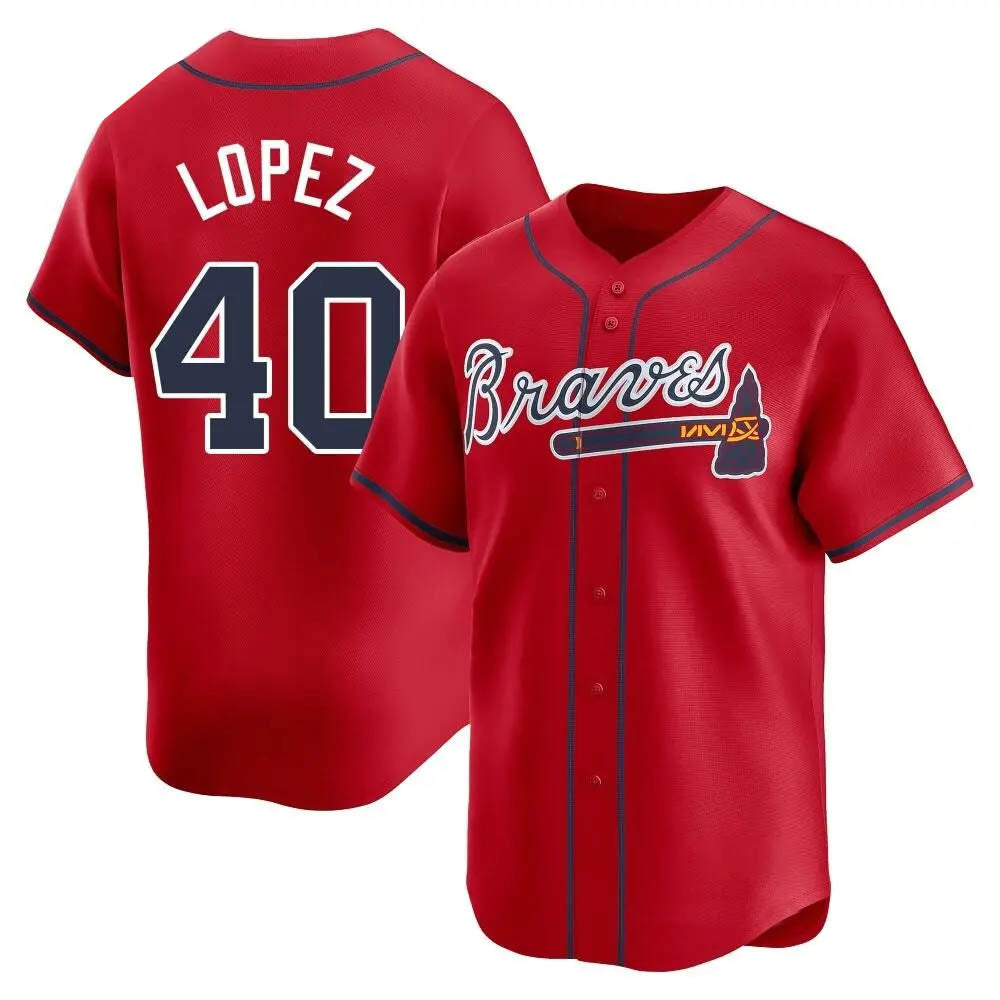 Mdoa A.Braves #40 Reynaldo Lopez player Red Limited Alternate Stitched Jerseys