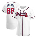 Mdoa A.Braves #66 Grant Holmes Player White Authentic Home Stitched Jerseys