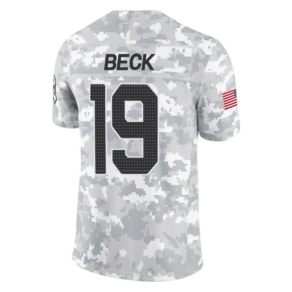 Mdoa A.Cardinals #19 Carson Beck Player Camo Salute to Service Limited Home Stitched Jerseys