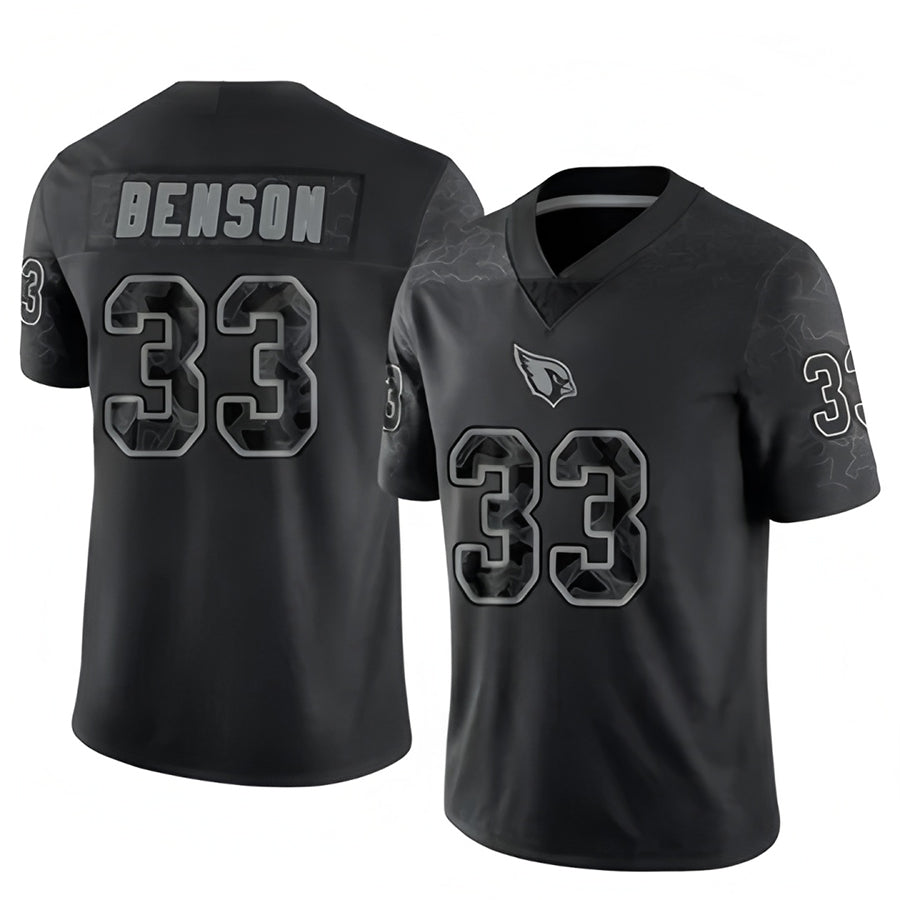 Mdoa A.Cardinals #33 Trey Benson Player Black RFLCTV Limited Stitched Jerseys