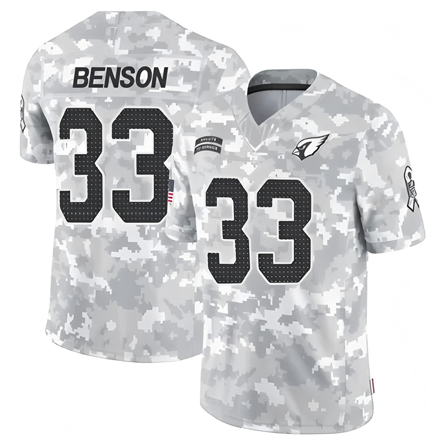 Mdoa A.Cardinals #33 Trey Benson Player Camo Salute to Service Limited Stitched Jerseys