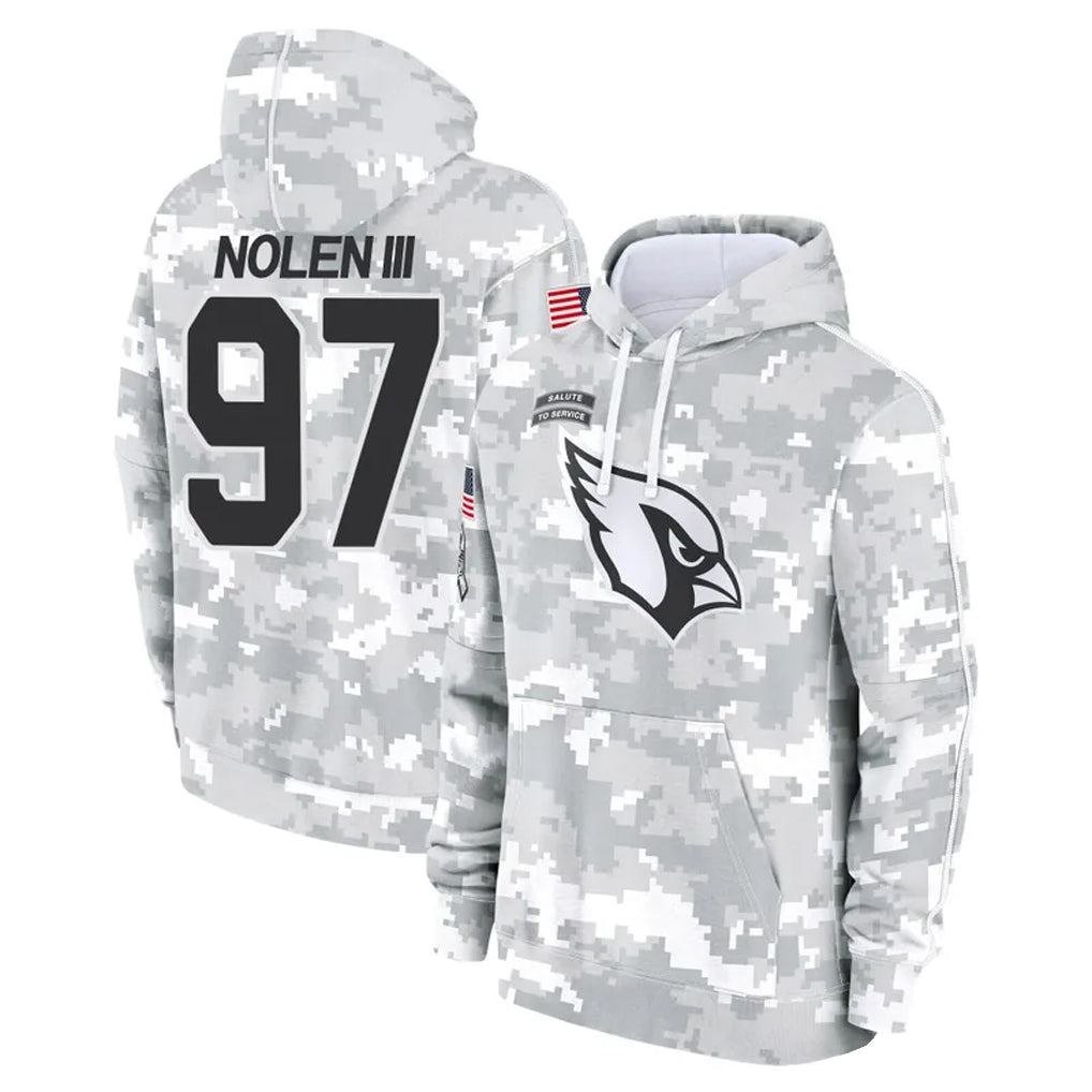 Mdoa A.Cardinals #97 Walter Nolen Player Arctic Camo Salute to Service Limited Hoodies Stitched Jerseys