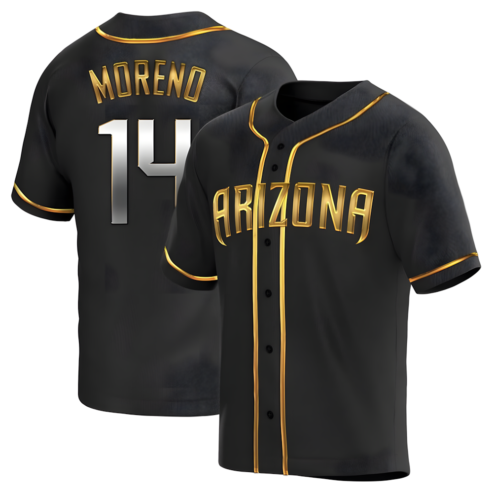 Mdoa A.Diamondbacks #14 Gabriel Moreno Player Black Golden Replica Alternate Stitched Jerseys