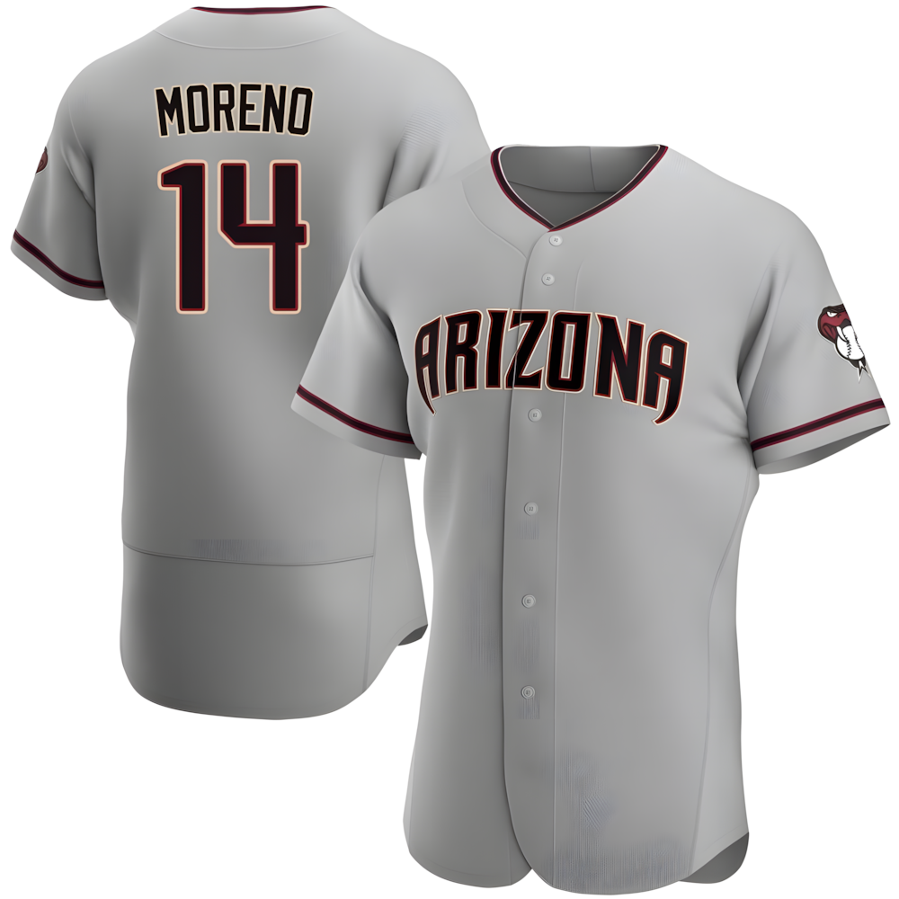 Mdoa A.Diamondbacks #14 Gabriel Moreno Player Gray Authentic Road Stitched Jerseys